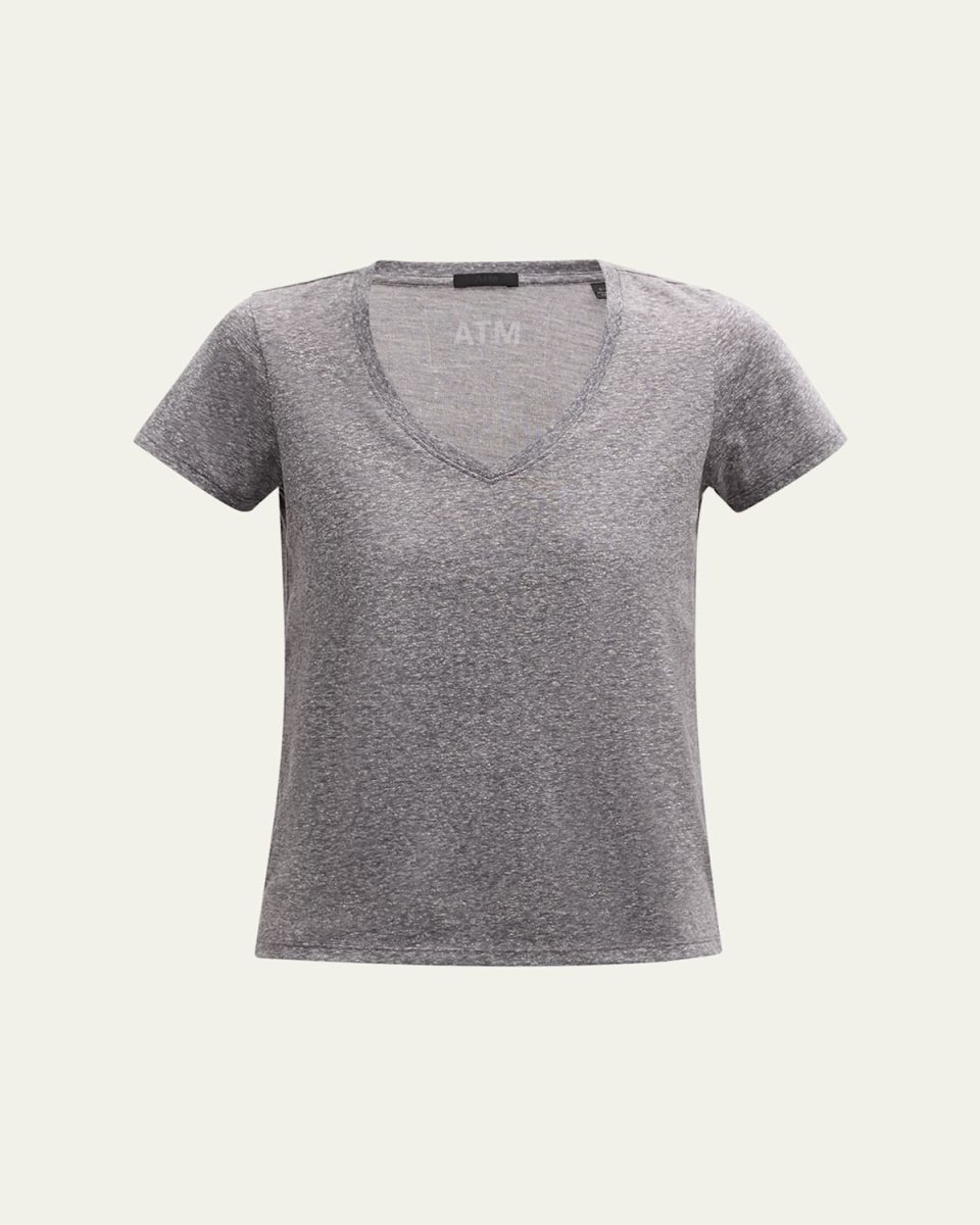 Heathered Donegal Jersey V-Neck Schoolboy T-Shirt